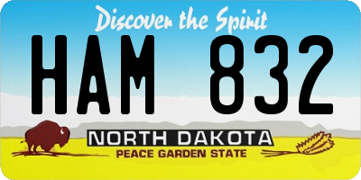 ND license plate HAM832