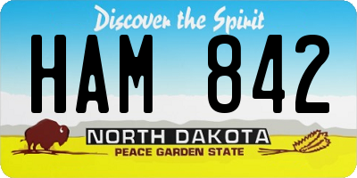 ND license plate HAM842