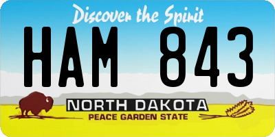 ND license plate HAM843