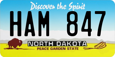 ND license plate HAM847