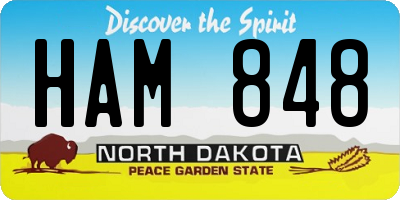 ND license plate HAM848