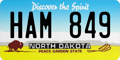 ND license plate HAM849