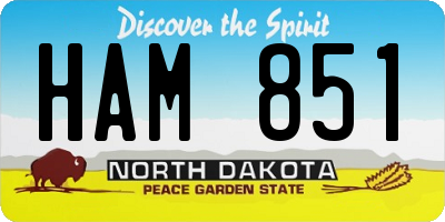 ND license plate HAM851