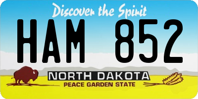 ND license plate HAM852