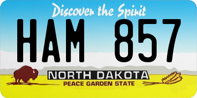 ND license plate HAM857