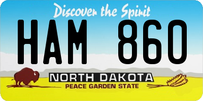 ND license plate HAM860