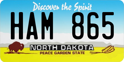 ND license plate HAM865