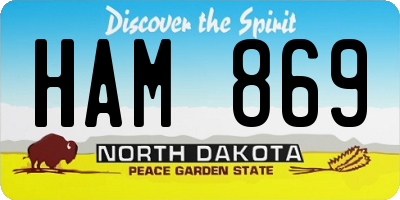 ND license plate HAM869