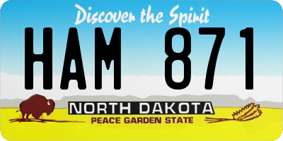 ND license plate HAM871