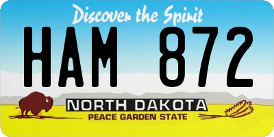 ND license plate HAM872