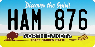 ND license plate HAM876