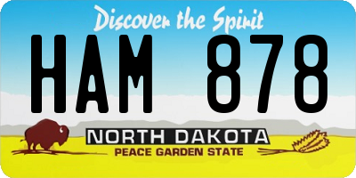 ND license plate HAM878