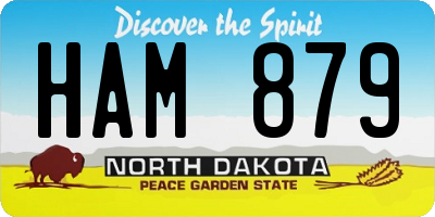 ND license plate HAM879