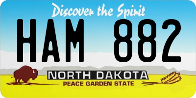 ND license plate HAM882