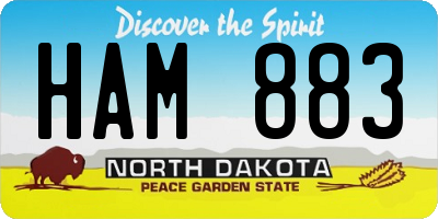 ND license plate HAM883