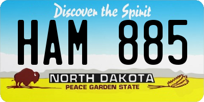 ND license plate HAM885