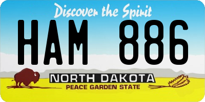 ND license plate HAM886