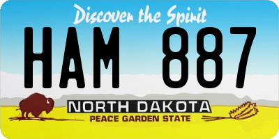 ND license plate HAM887