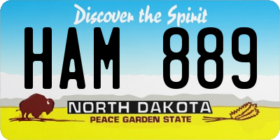 ND license plate HAM889