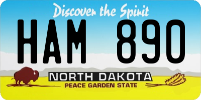 ND license plate HAM890