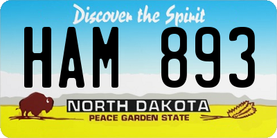 ND license plate HAM893