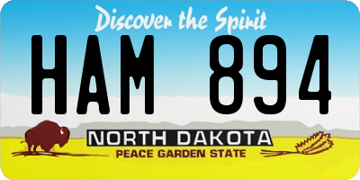 ND license plate HAM894