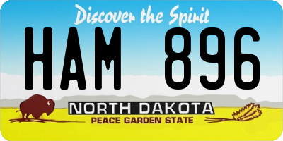 ND license plate HAM896