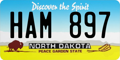 ND license plate HAM897