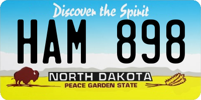 ND license plate HAM898