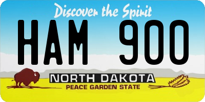 ND license plate HAM900