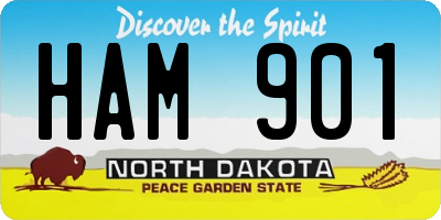ND license plate HAM901