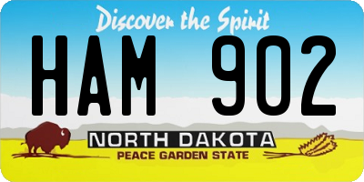 ND license plate HAM902