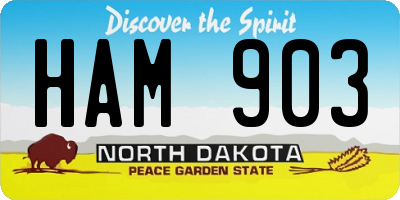 ND license plate HAM903