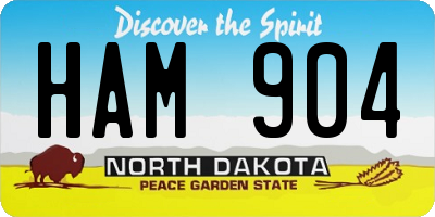 ND license plate HAM904