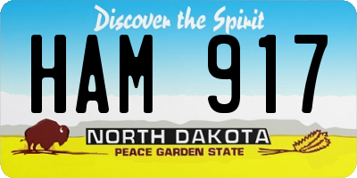 ND license plate HAM917