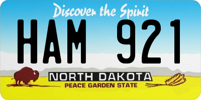 ND license plate HAM921