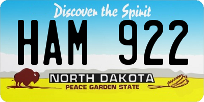 ND license plate HAM922