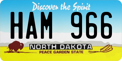 ND license plate HAM966
