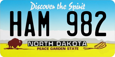 ND license plate HAM982