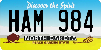 ND license plate HAM984