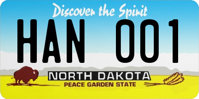 ND license plate HAN001