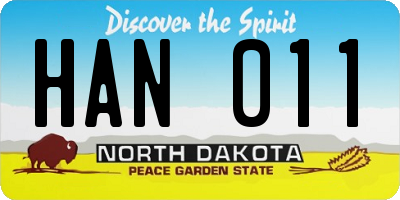 ND license plate HAN011