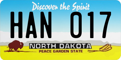 ND license plate HAN017