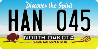 ND license plate HAN045