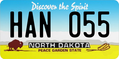 ND license plate HAN055