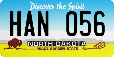 ND license plate HAN056