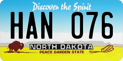 ND license plate HAN076