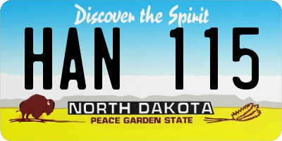 ND license plate HAN115