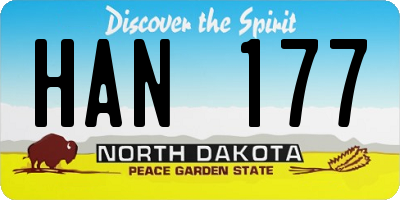 ND license plate HAN177