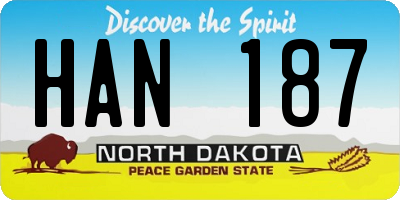 ND license plate HAN187